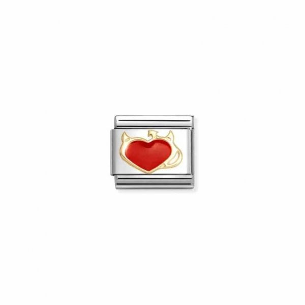 Gold Devil Heart Charm