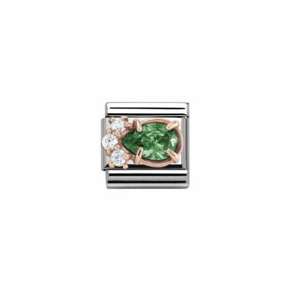 Rose Gold Green Drop Charm