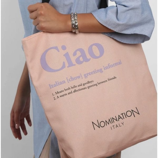 Pink "Ciao" Shopping Tote Bag