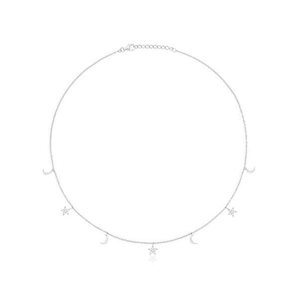 SILVER & CO MOON & STAR NECKLET