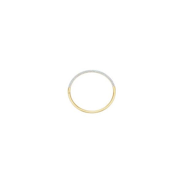Stone Bangle, White, Gold Plating