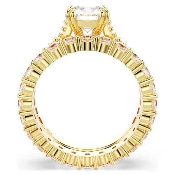 Stilla ring, Set (2), Round cut, White, Gold-tone, S60
