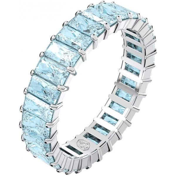 Matrix ring, Baguette cut, Blue, Rhodium S58