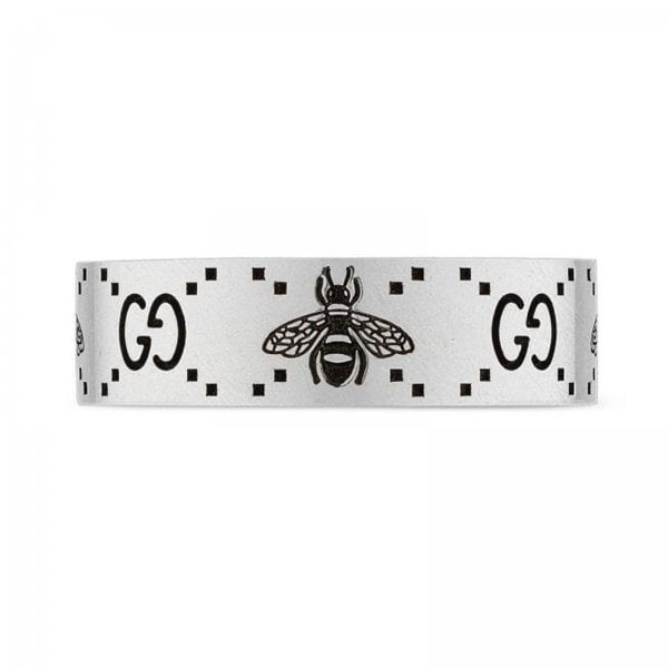 Signature Sterling Silver Bee Motif 6mm Ring