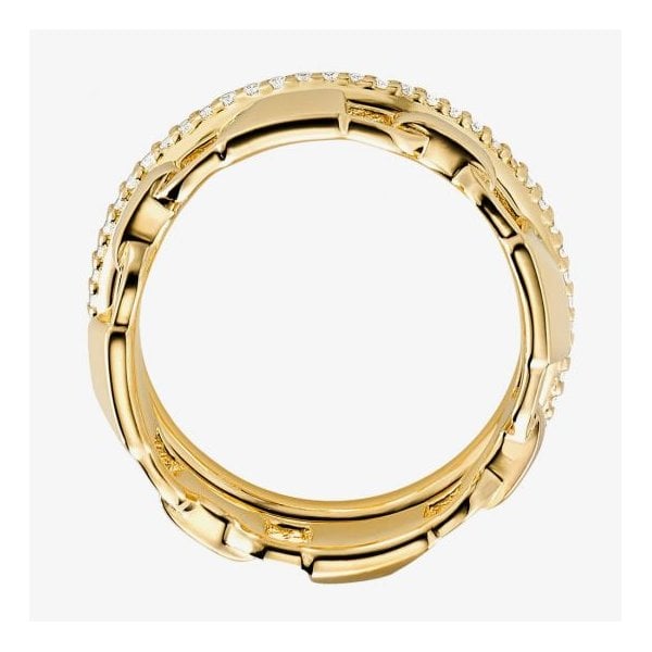 14ct Gold Plated Double Row Ring Size 15