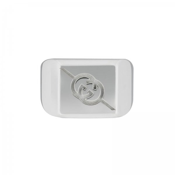 Tag Sterling Silver with Interlocking Logo Signet 19mm Ring