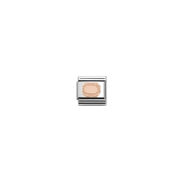 Classic Rose Gold Diamond Emerald Cut Charm