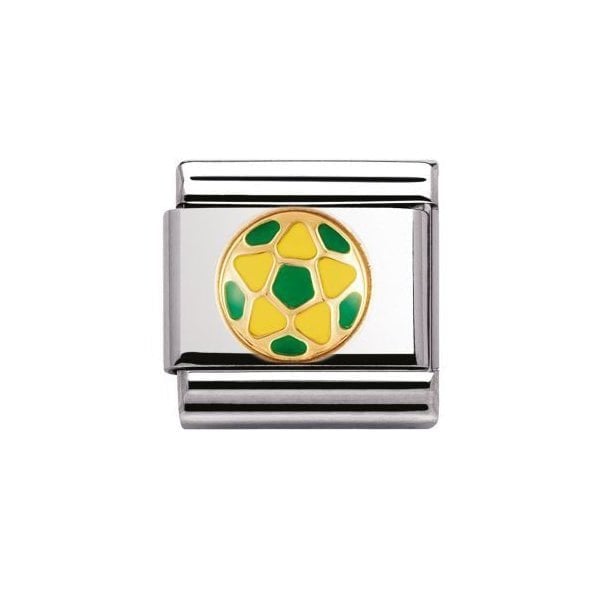 Gold White Green Ball Charm