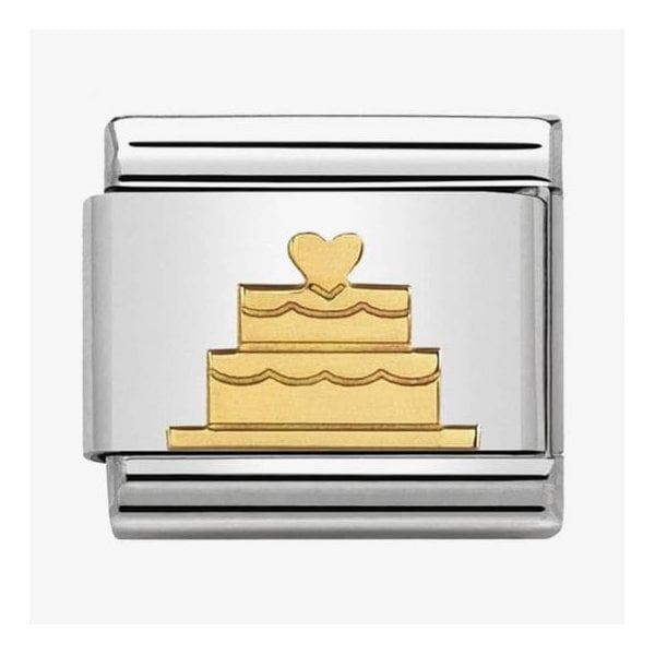 Gold Symbols Tiered Heart Charm