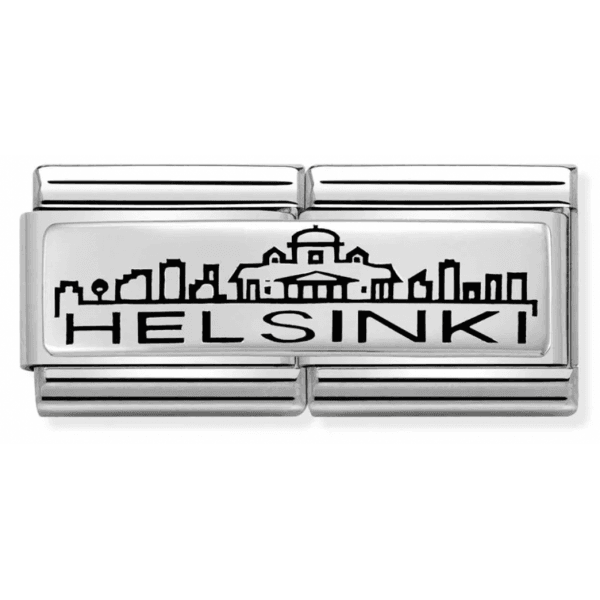 Classic Silver Helsinki Skyline Double Charm