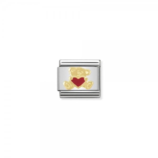 Classic 18K Gold Bear with Heart Charm