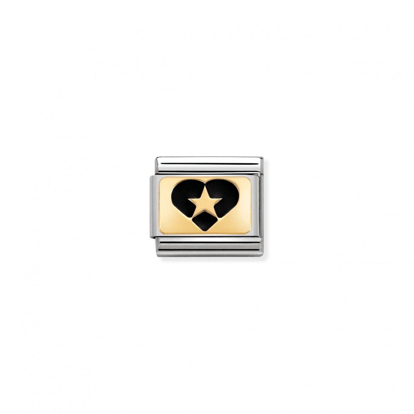 Gold Heart With Black Star Charm