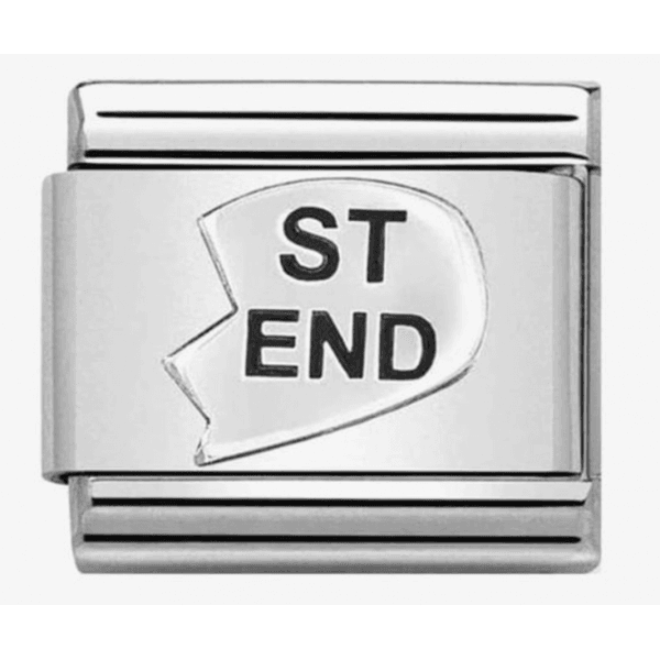 CLASSIC Silvershine ST-END (Best friend) Heart Charm