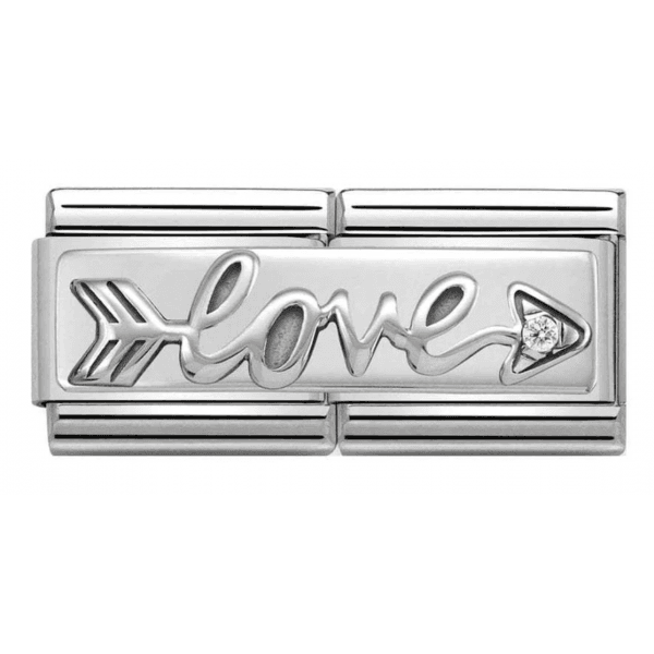CLASSIC Silvershine Double Link Arrow of Love Charm