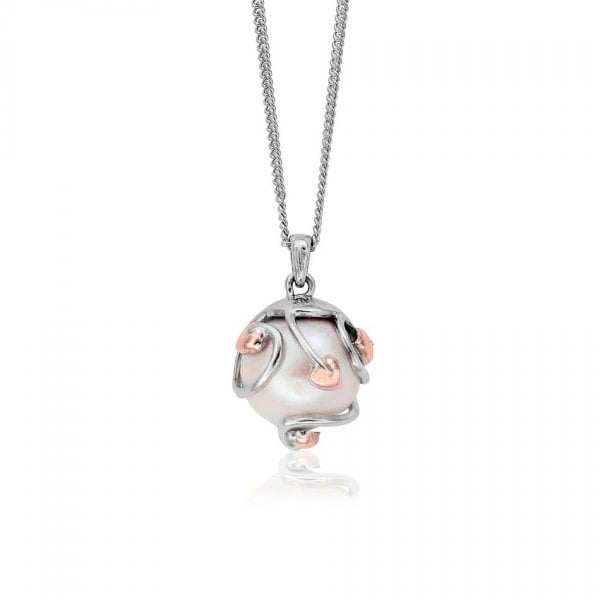 Clogau Sterling Silver/9ct Rose Gold Tree of Life Caged Pearl Pendant