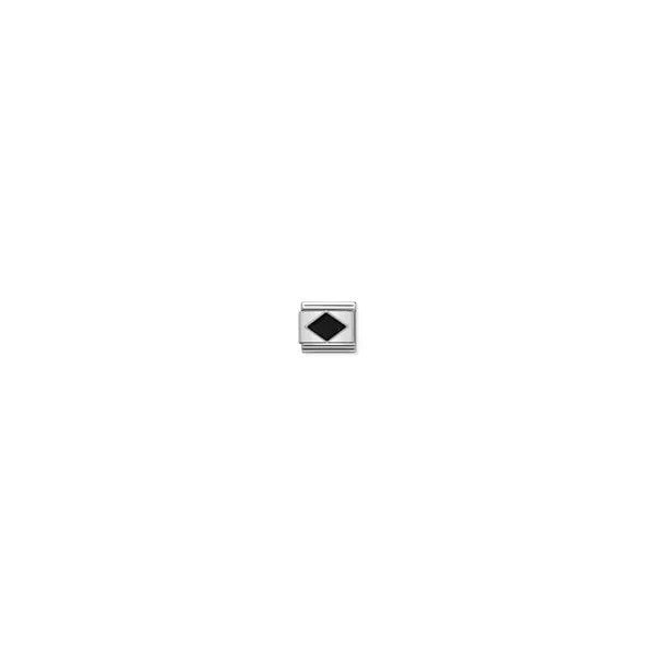 Composable Silver Black Rhombus Charm