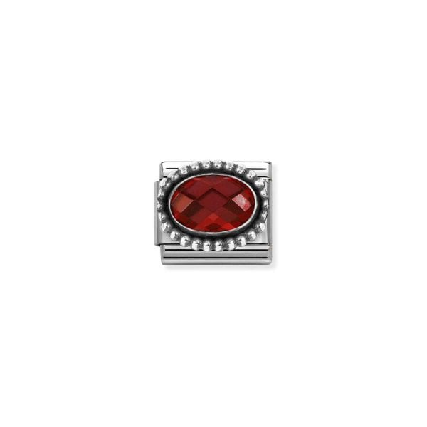 Classic Link, Red CZ, Vintage Effect