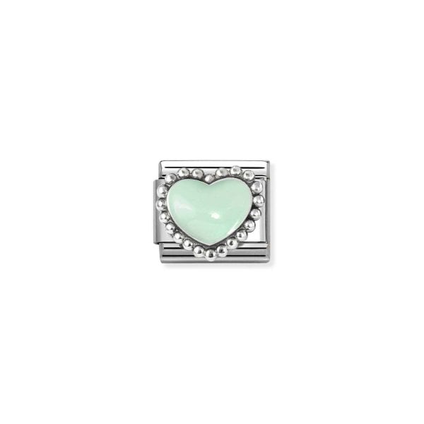 Pastel green raised heart