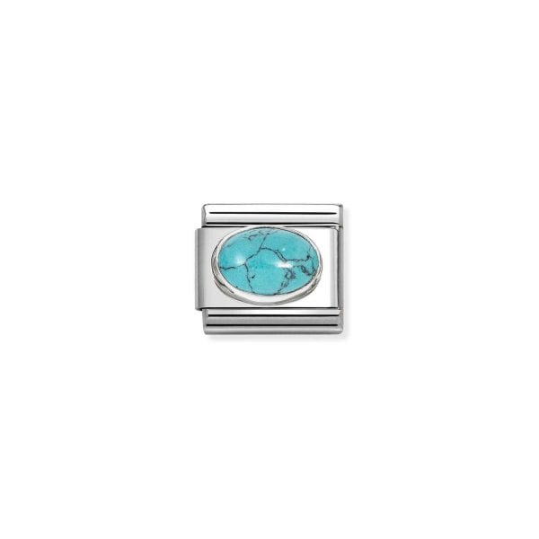 Nomination Classic Silver Oval Turquoise Charm