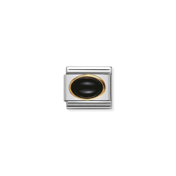Gold and Black Agate Charm