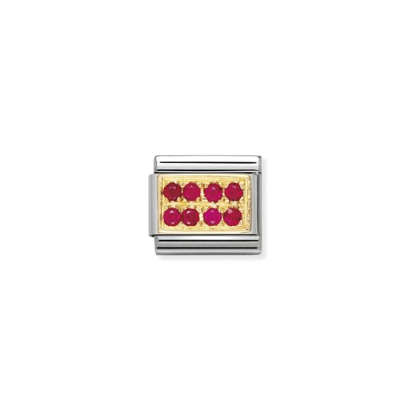 Gold and Red CZ Charm