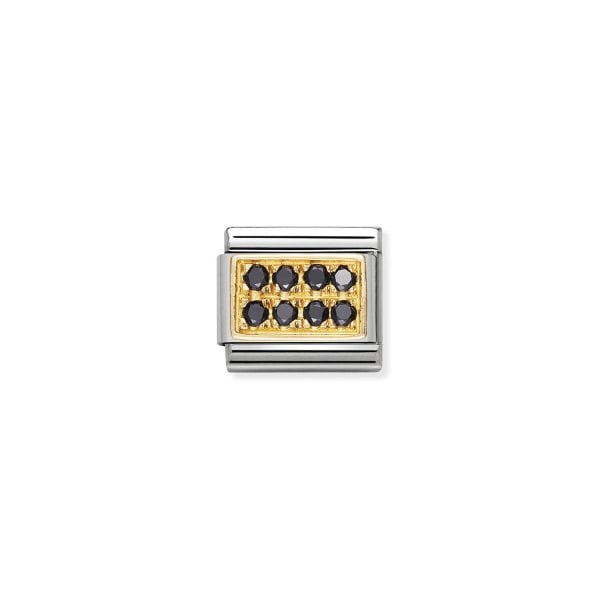 Gold Cubic Zirconia Black Charm