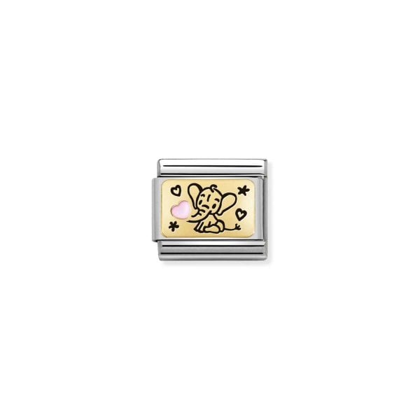 Pink and Gold Elephant Charm