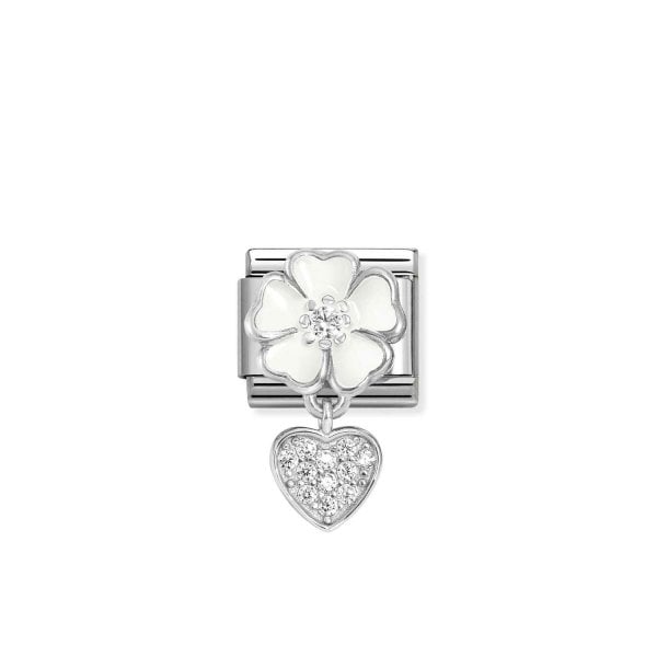 White flower with heart