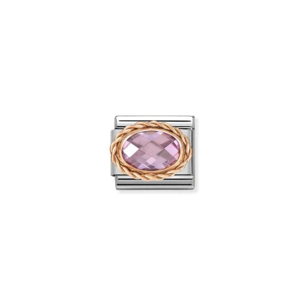 Oval Faceted Rose Gold Pink