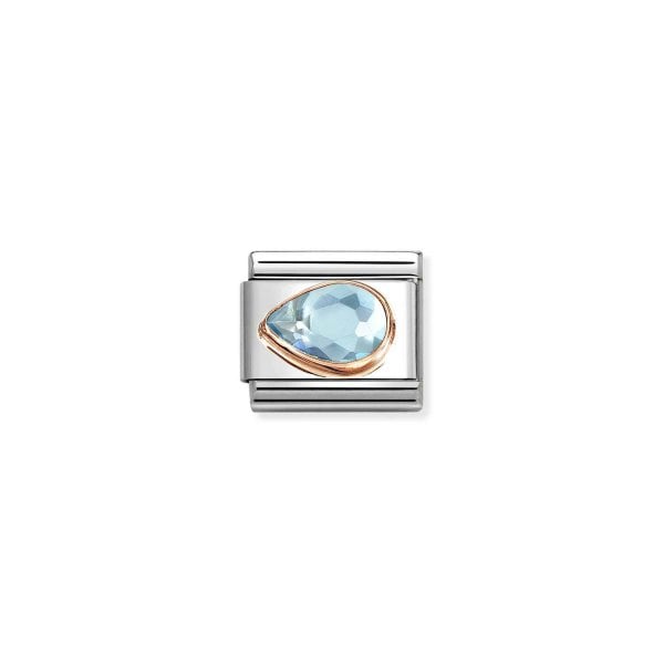 Classic Rose Gold Faceted Cubic Zirconia Left Charm