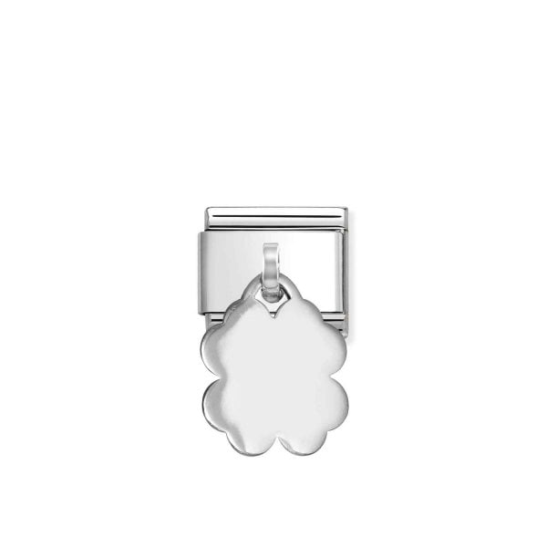 Classic Silver Four Leaf Clover Pendant Charm