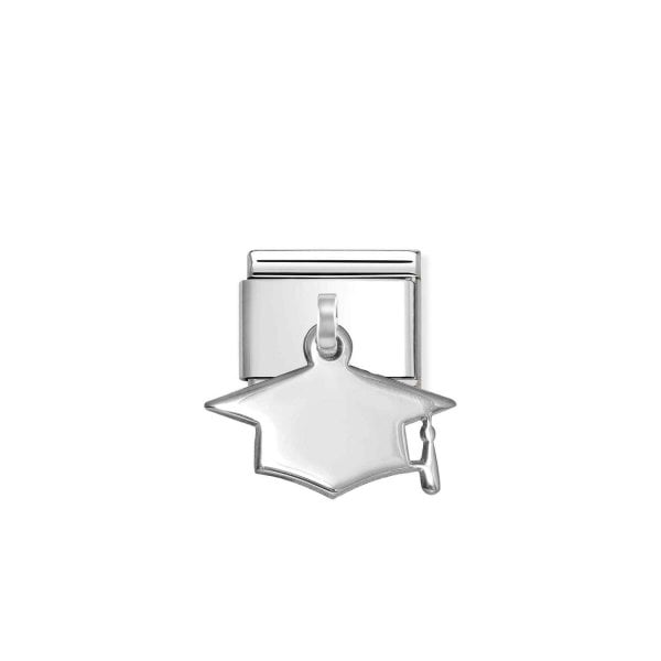 Classic Silver Graduation Hat Pendant Charm
