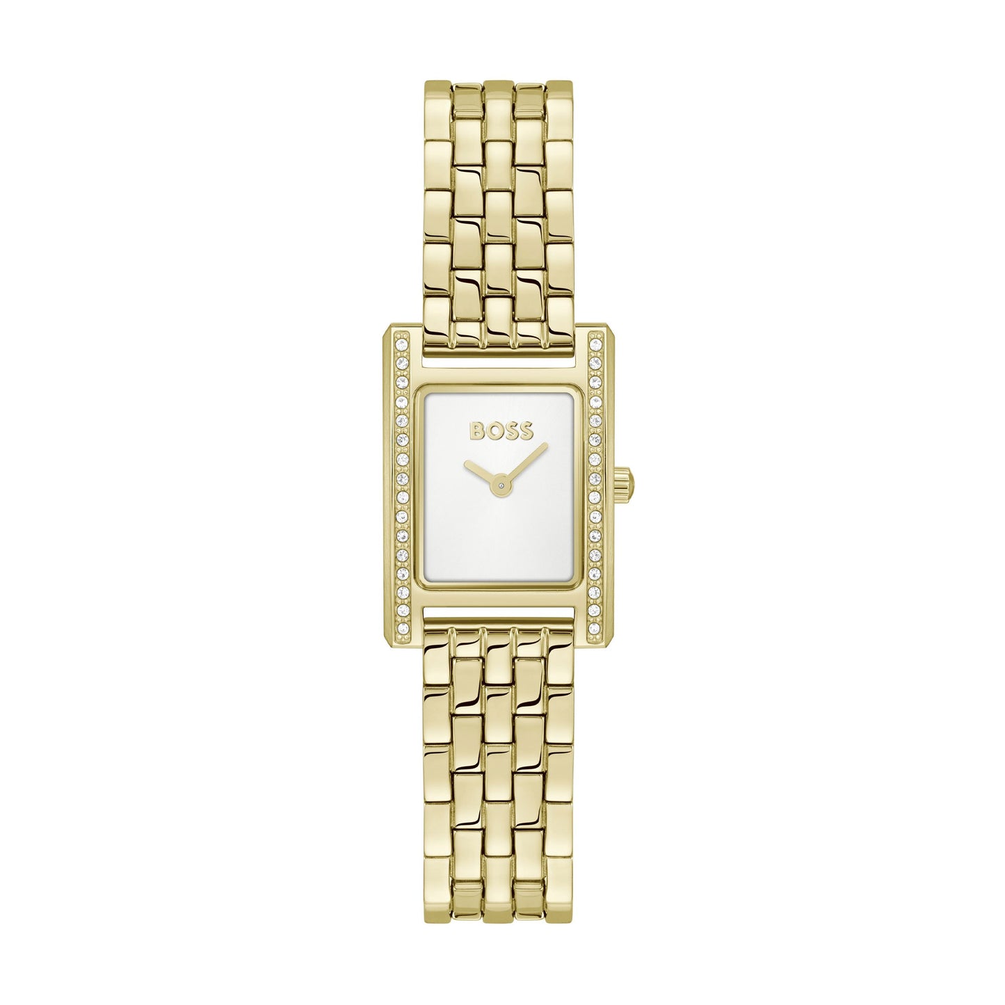 Lucy Precious Gold Tone Crystal Rectangle Ladies Watch