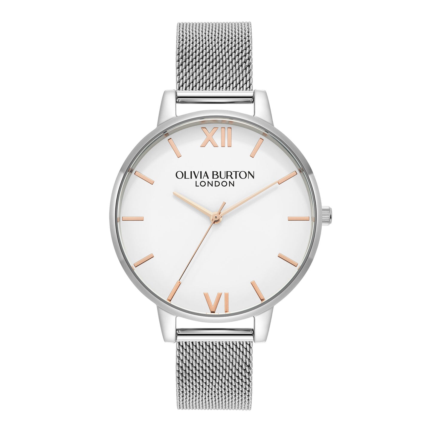 Classic 38mm White & Silver Mesh Watch