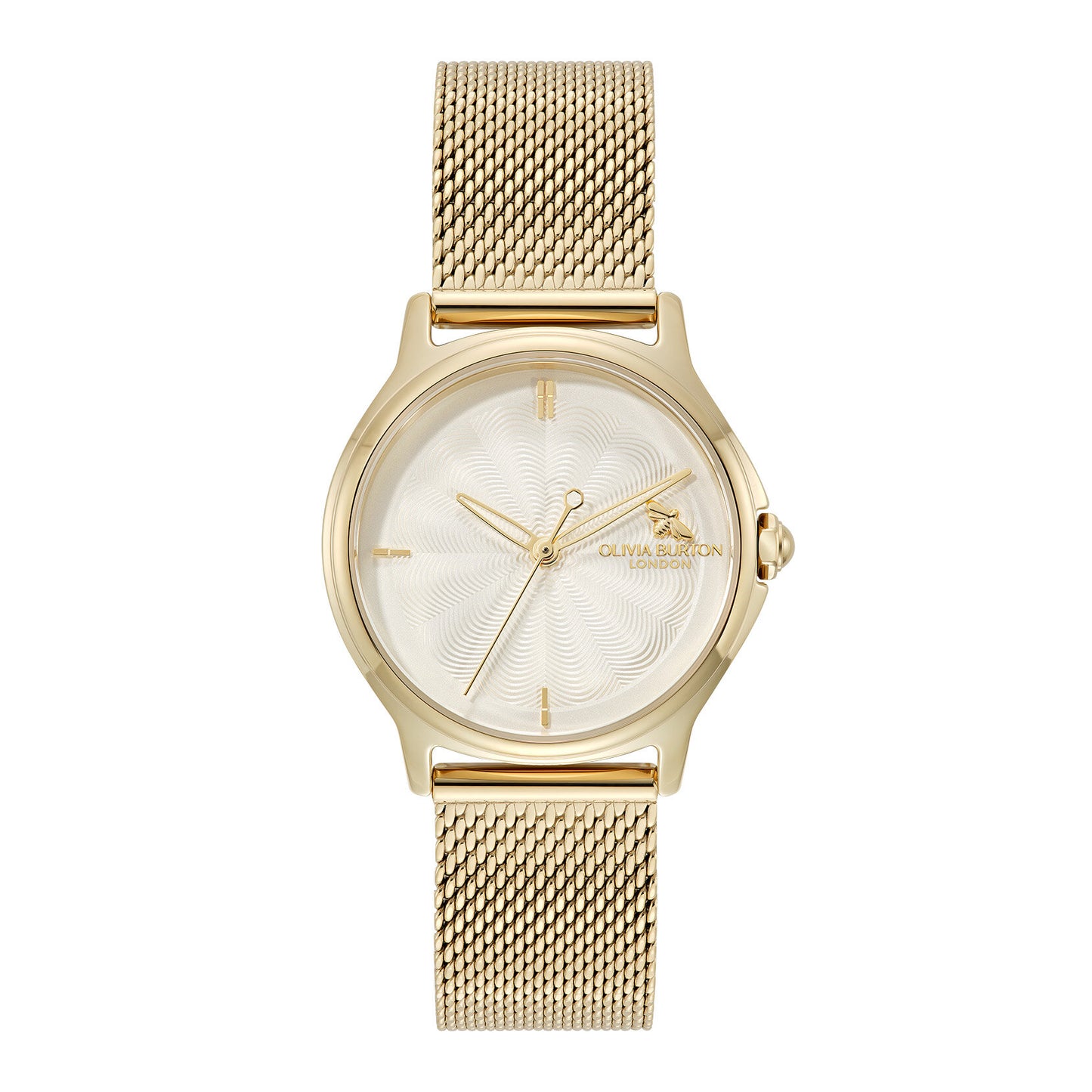 Signature 30mm Classic Bee White & Gold Mesh Watch