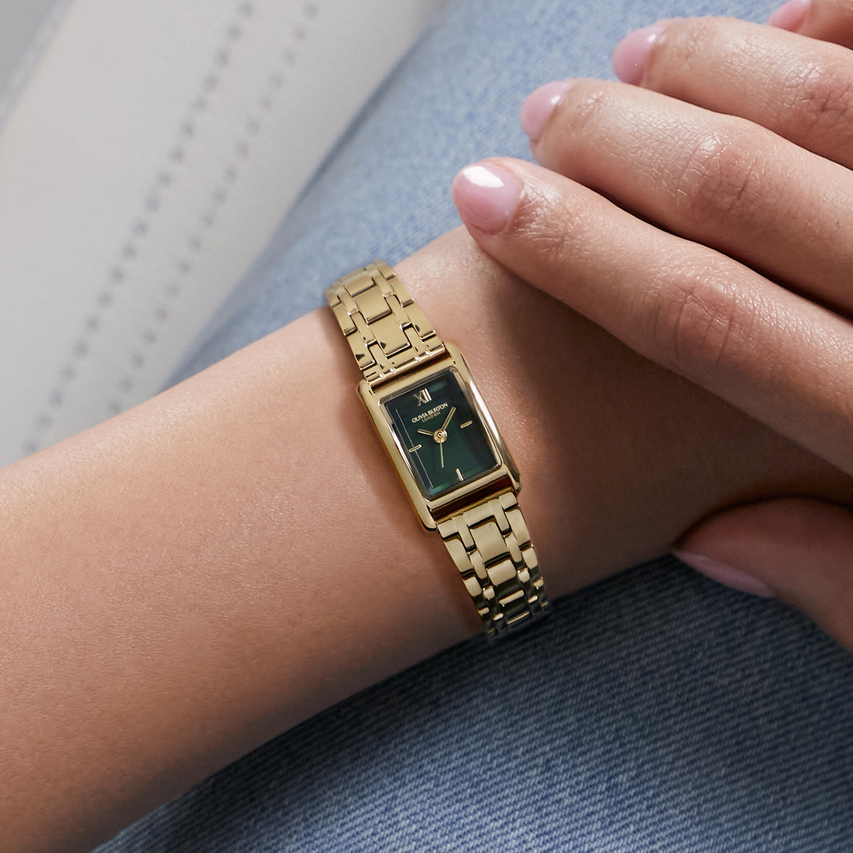 Classic 16mm Mini Grove Forest Green & Gold Bracelet Watch