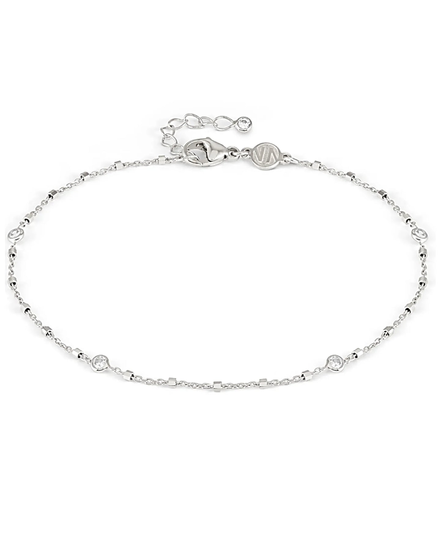 Sterling Silver CZ Anklet