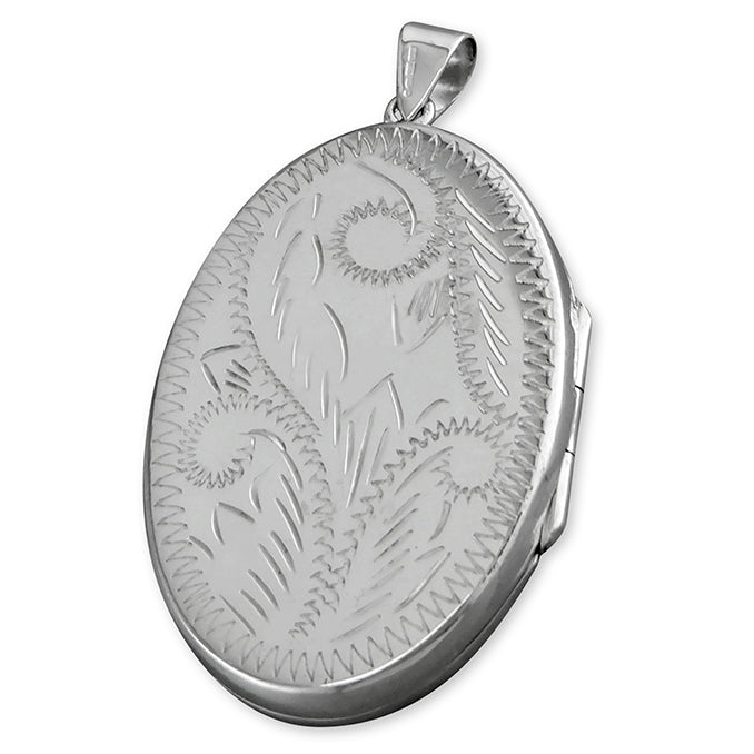 Flat Oval Patterned Locket