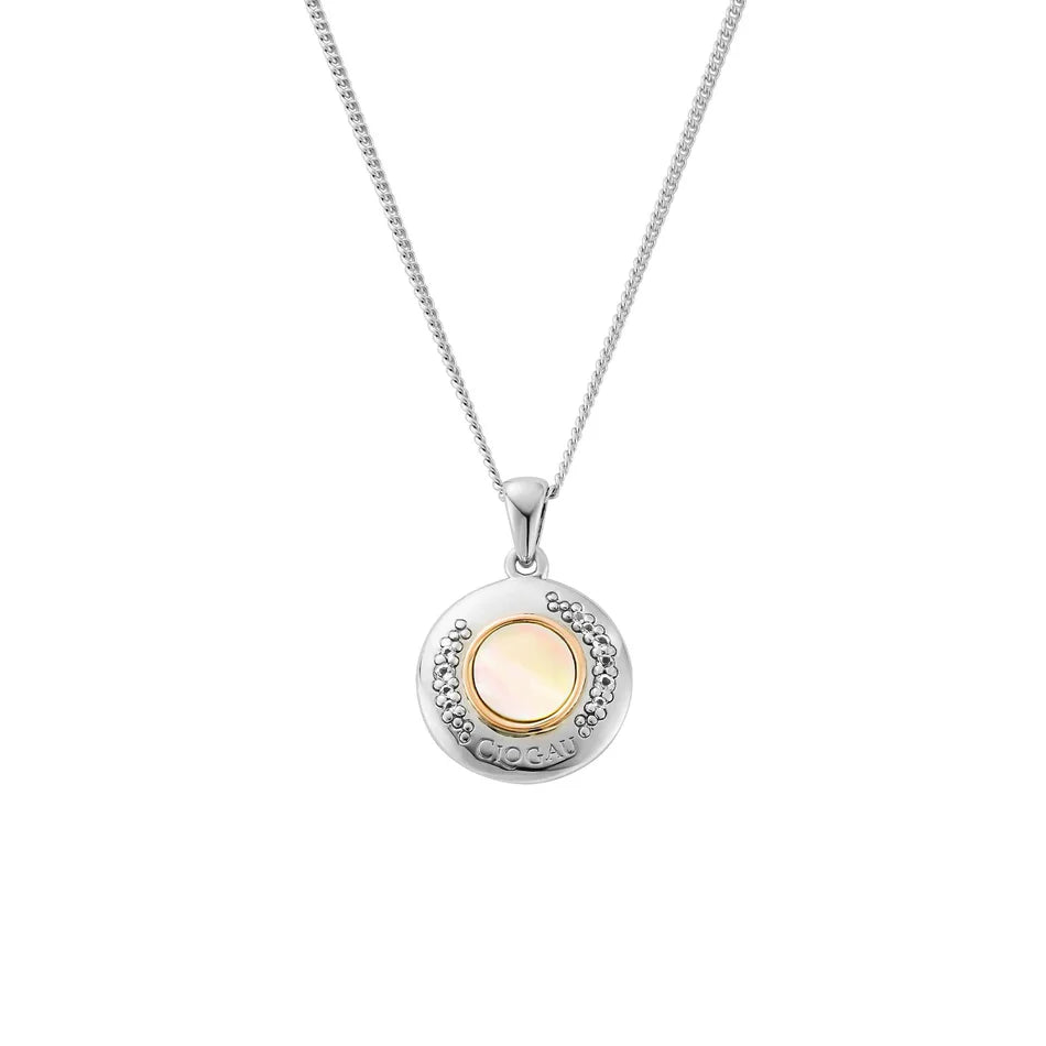 Celebration Sterling Silver Pendant with Mother of Pearl & Topaz