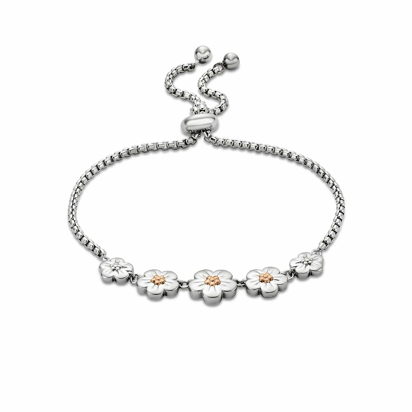 Nature's Wonder Sterling Silver Forget-Me-Not Adjustable Bracelet