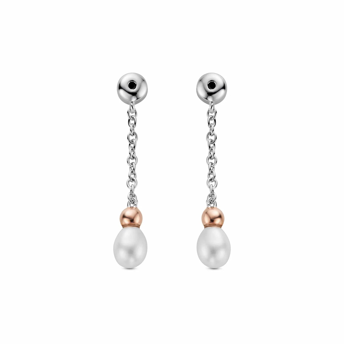 Nature's Wonder Sterling Silver Beachcomber Drop Earring Backs with Pearls