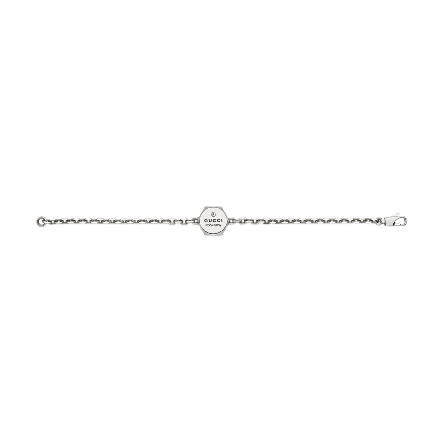 Silver GUCCI Trademark Hexagonal Bracelet