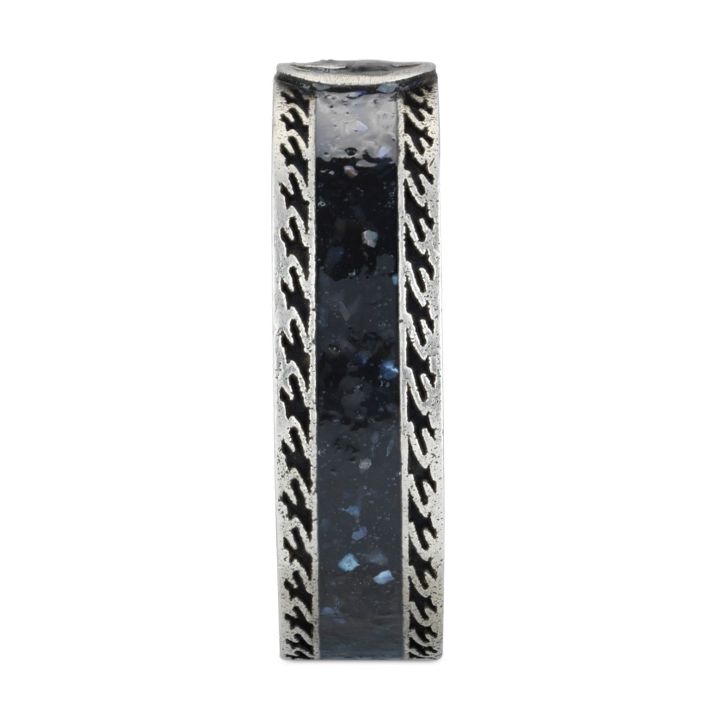 Silver & Black Interlocking Enamel GUCCI Silver Ring