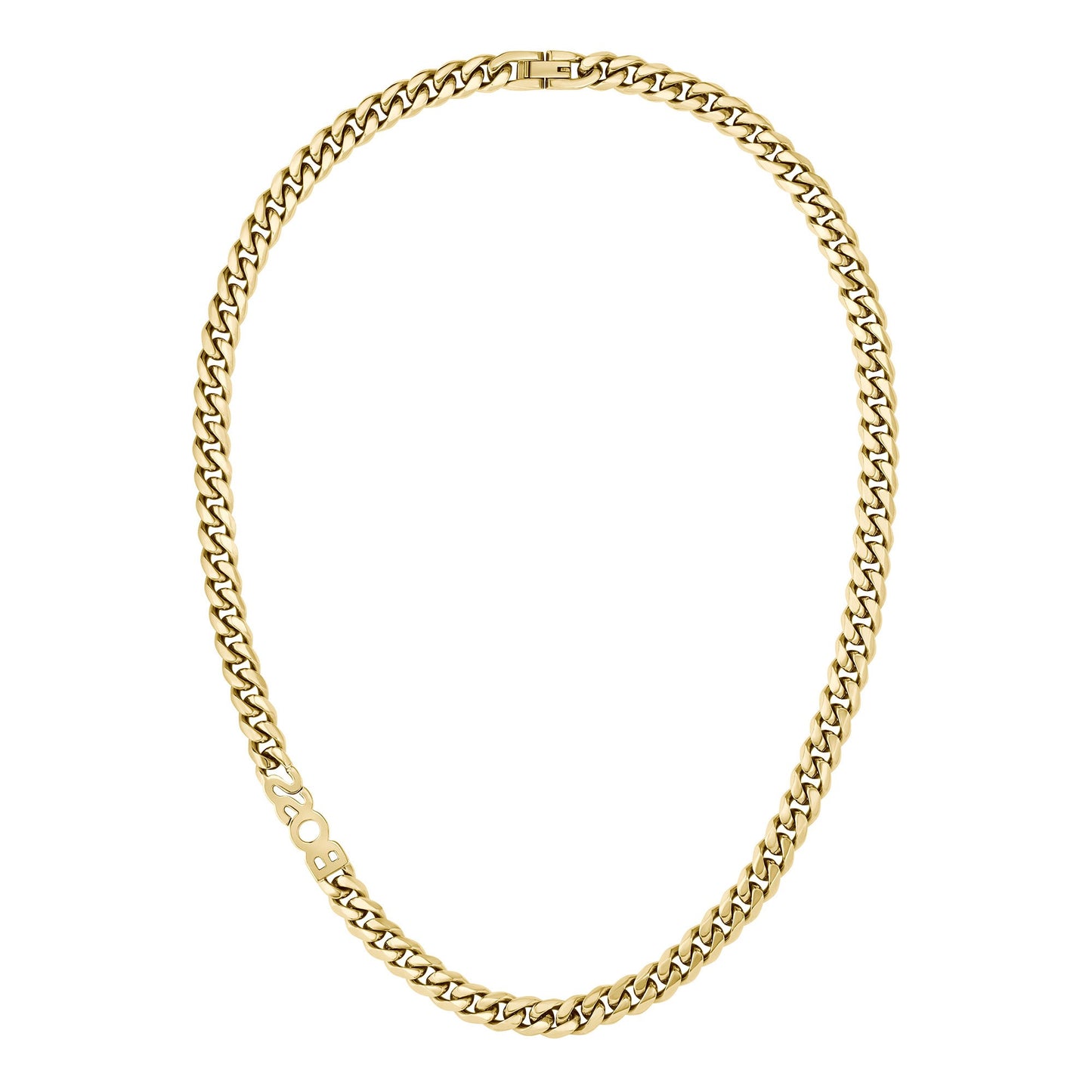 Gents Kassy Gold Tone 8mm Logo Chain Necklace