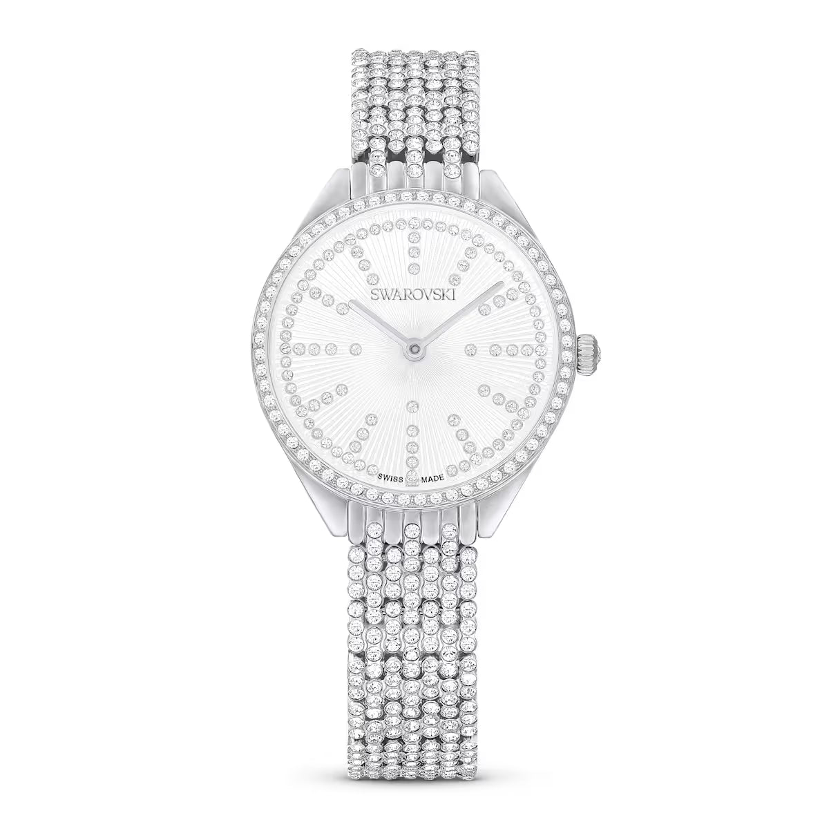 Attract watch, Swiss Made, Metal bracelet, Silver tone, Stainless steel