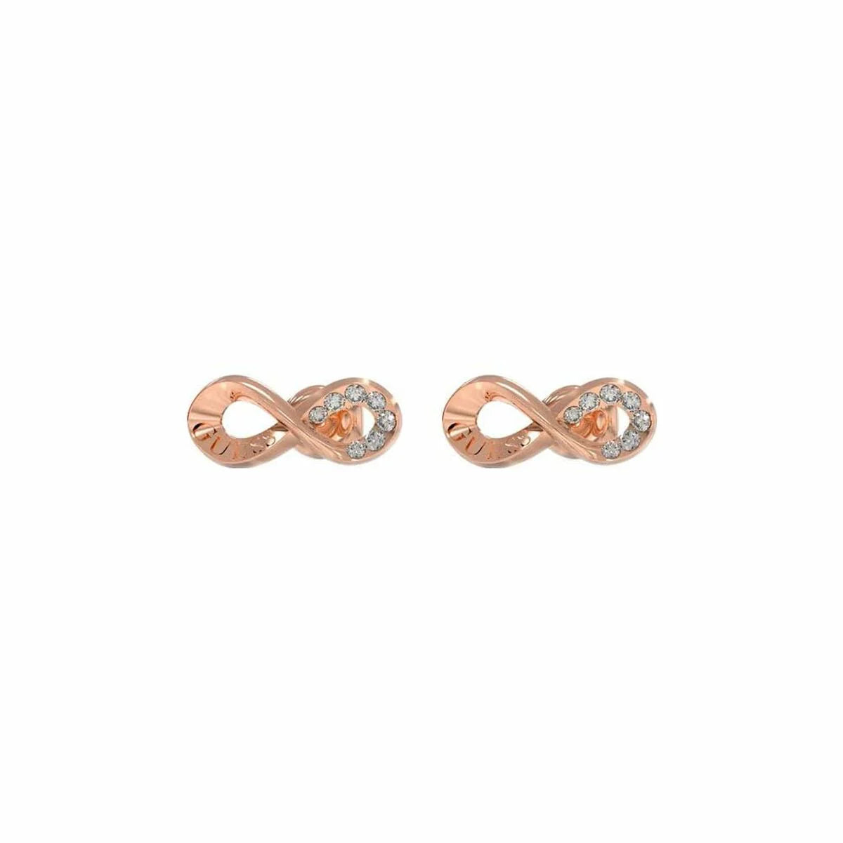 Rose Gold Infinity Stud Earrings