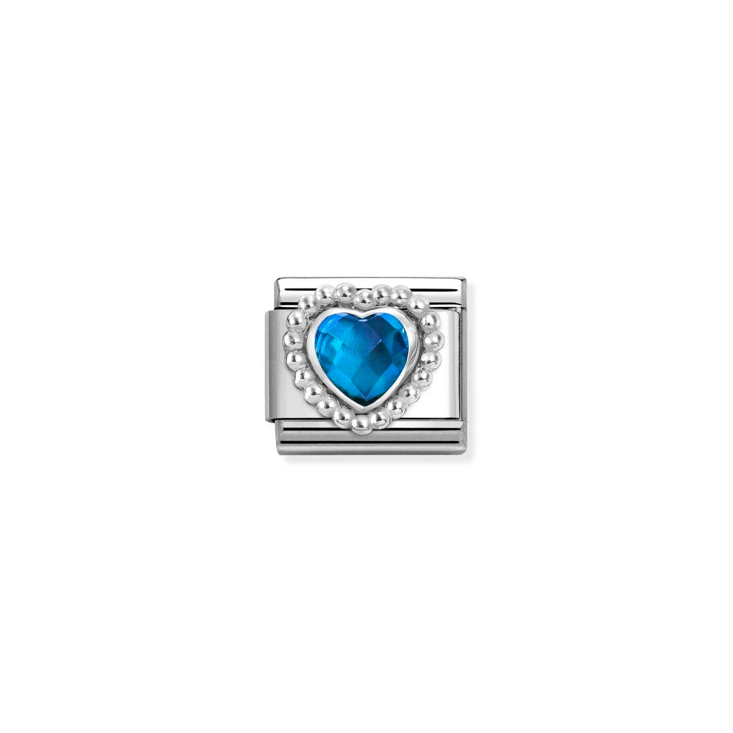 FACETED BLUE HEART CHARM
