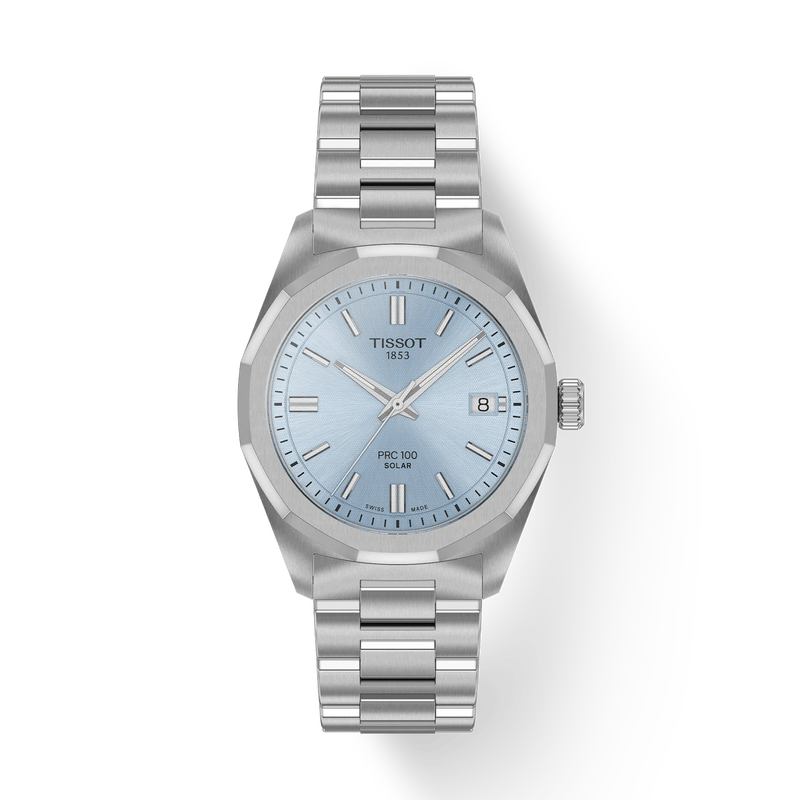 PRC 100 Solar 34mm Ice Blue Dial Ladies Quartz Watch