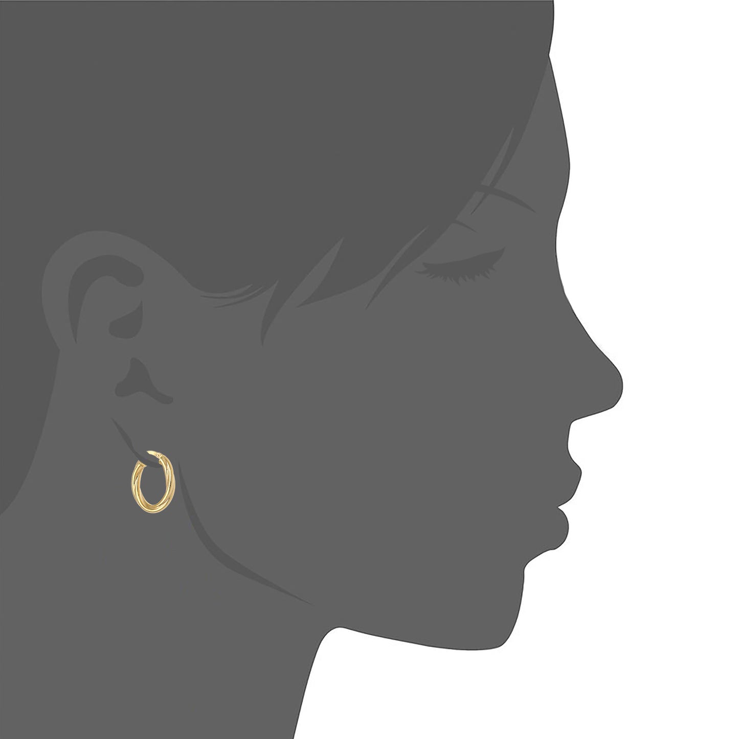 Yellow Gold Twist 20mm Earrings
