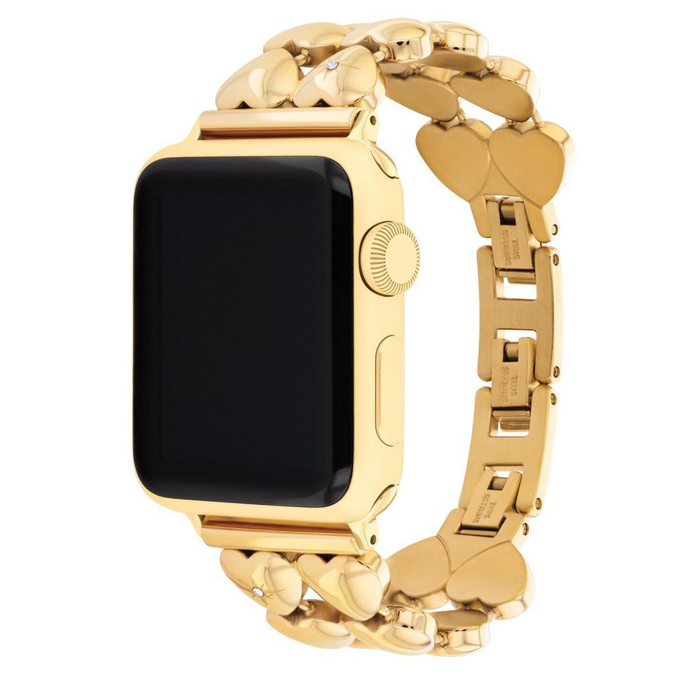Yellow Gold Plated Heart Apple Watch Strap